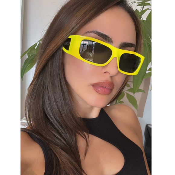 SALE! NEW Versace VE4482 Yellow Neon Shielded Sunglasses - Picture 1 of 6